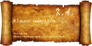 Klausz Amarilla névjegykártya